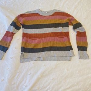 Madewell striped sweater with pockets.